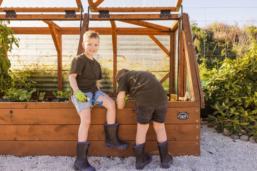 kids friendly gardening raised covered garden bed